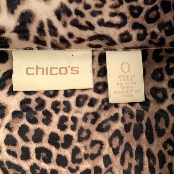 Chicos Animal Print Bomber Jacket w/Zipper and Cuffed Sleeves. Size 0 = XS - Picture 8 of 14